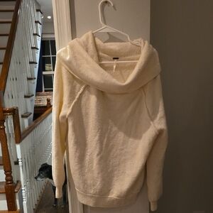 Wool Blend Cozy Cream Cowl Neck Sweater
